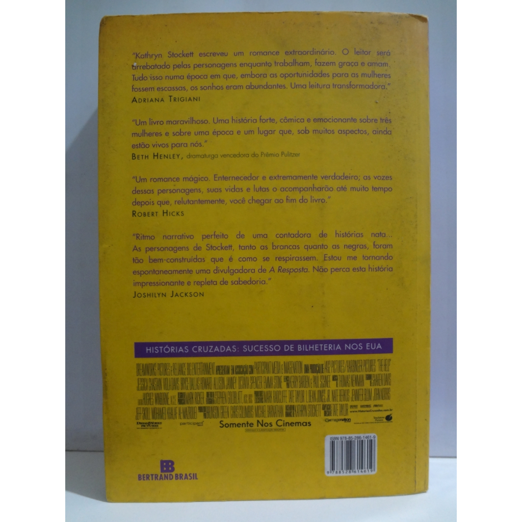 Livro A Resposta de Kathryn Stockett - contracapa
